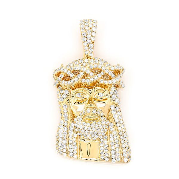 925 Sterling Silver Gold Plated Jesus Pendant Jewelry