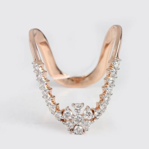 Diamond Designer Ring Rose Gold 14k Special Jewelry Wedding, Birthday, Thanksgiving Gift For Women's