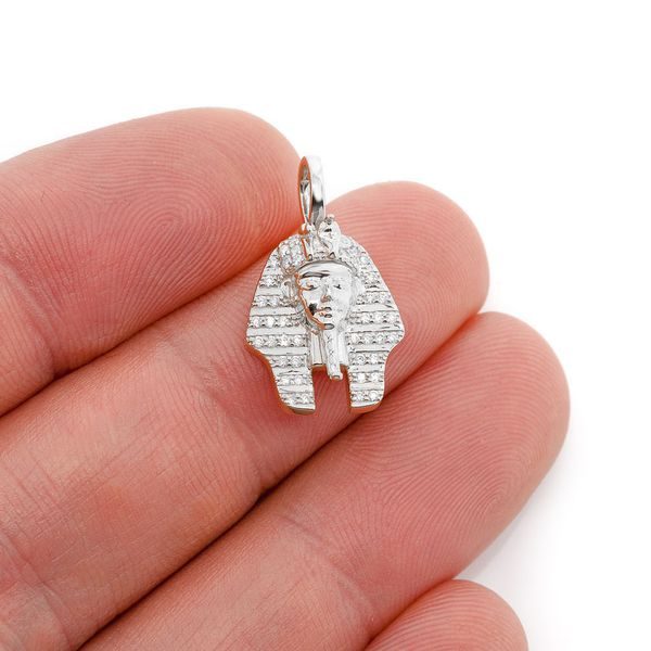 925 Sterling Silver Pharaoh Pendant Gold Plated Charm Jewelry