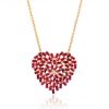 925 Sterling Silver Ruby Baguette Heart Shape Pendant Jewelry, Heart Sterling Silver Necklace, Baguette Necklace Jewelry