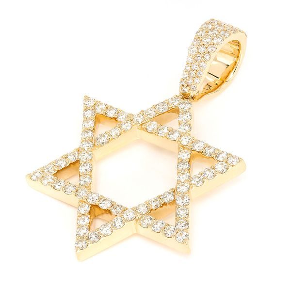 925 Sterling Silver Gold Plated Charm Star of David Pendant