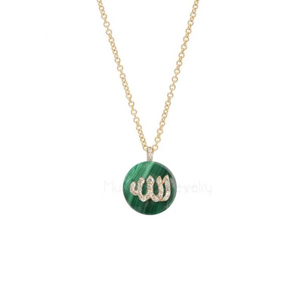 Natural Pave Diamond Gemstone Allah Charms Pendant Jewelry, Diamond Allah Necklace, Silver Chain Necklace Jewelry