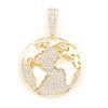 925 Sterling Silver Gold Plated Globe Pendant Charm jewelry