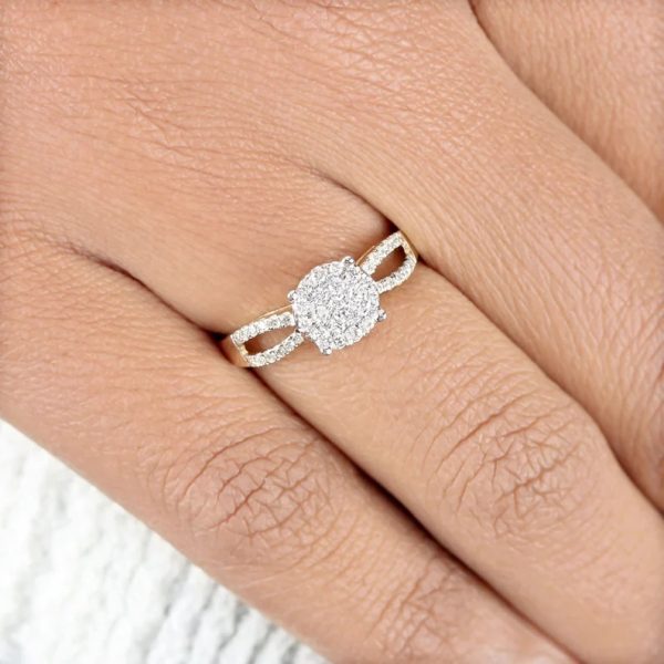 Genuine Certified Diamond Pave Cocktail Ring 14k Yellow Gold Handmade Fine Wedding Jewelry Special Birthday, Wedding Gift For Her