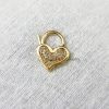 925 Sterling Silver Heart Shape Pave Diamond Padlock, Silver Padlock, Silver Padlock Heart Pendant Charm Jewelry