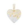 925 Sterling Silver Charm Dripping Heart Pendant Gold Plated Jewelry