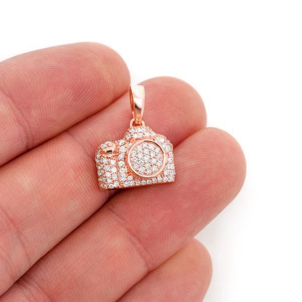 925 Sterling Silver Camera Pendant Gold Plated handmade Charm Jewelry Manufacturer