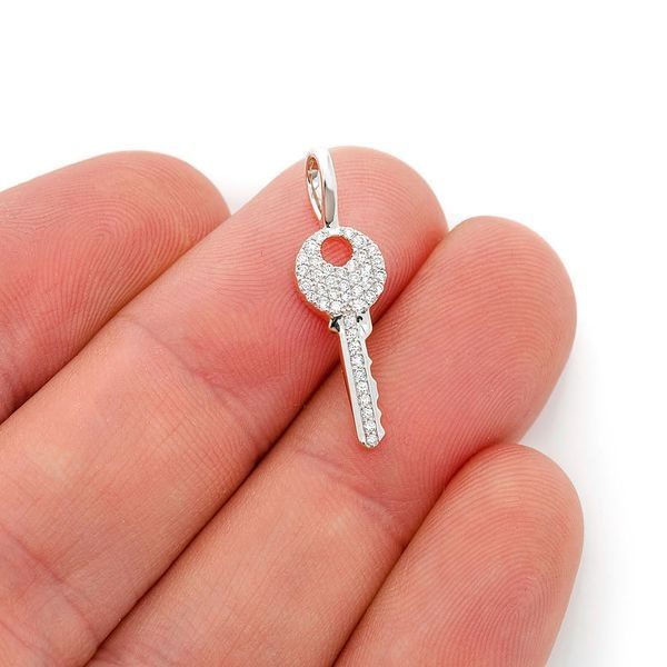925 Sterling Silver Key Pendant Designer Gold Plated Jewelry