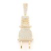 925 Sterling Silver Plug Pendant Designer Gold Plated Charm Jewelry Wholesale