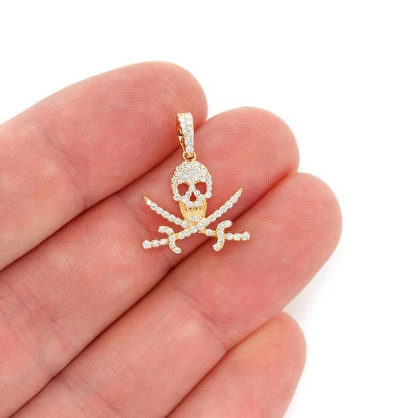 925 Sterling Silver Pirate Pendant Gold Plated Jewelry Wholesale