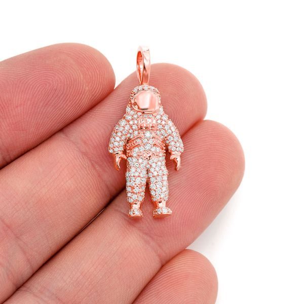 925 Sterling Silver Astronaut Pendant Handmade Charm Jewelry