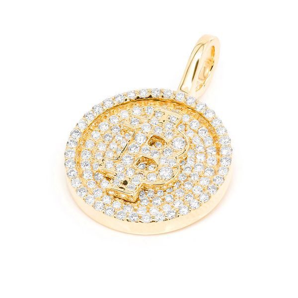 925 Sterling Silver Bitcoin Pendant Gold Plated Charm Jewelry