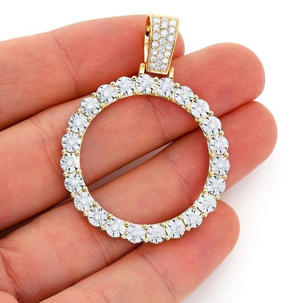 925 Sterling Silver Gold Plated Custom Round Picture Pendant Manufacturer