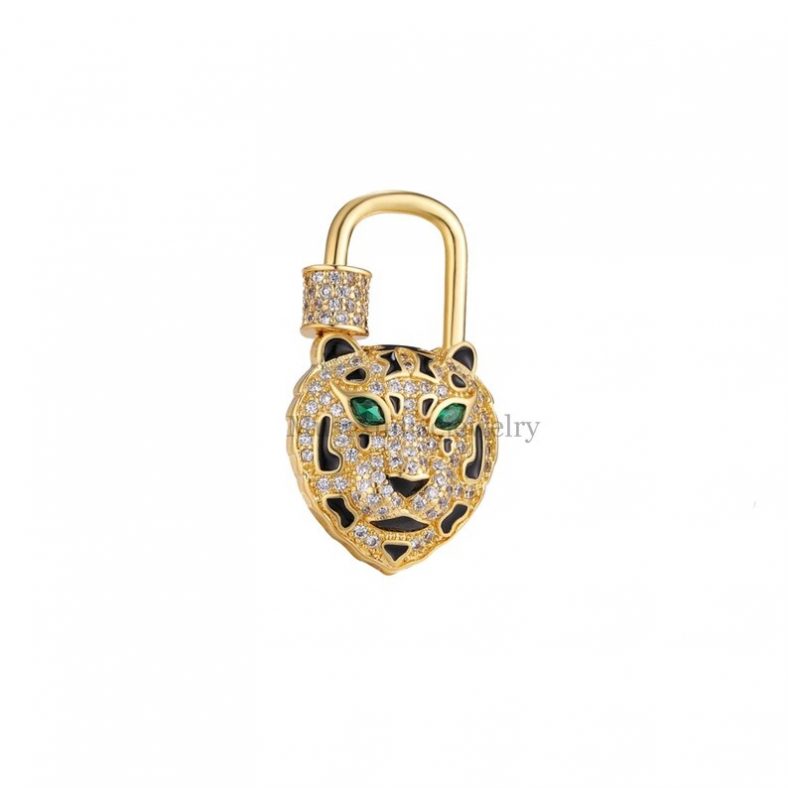 Ruby Gemstone Handmade Sterling Silver Heat Shape Padlock Jewelry, Diamond Padlock Clasp lock, Silver Lock Jewelry
