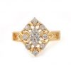 14K Yellow Gold Pave Diamond Delicate Solitaire Ring Handmade Fine Jewelry Wedding Gift For Woman's