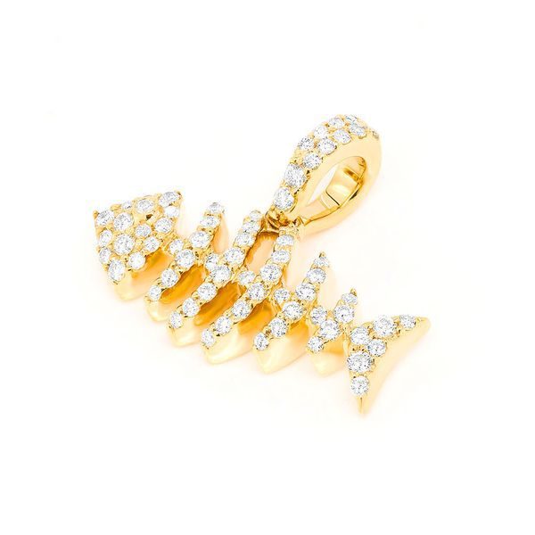925 Sterling Silver Bone Fish Pendant Charm Jewelry