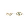 14K Gold Pave Diamond Evil Eye Eye Wink Studs, 14k Gold Studs, 14K Gold Evil Eye Studs, 14K Gold Diamond Stud, 14K Gold Jewelry
