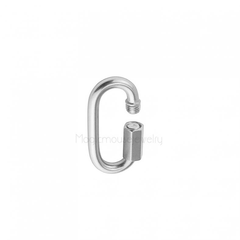 925 silver carabiner lock, 25mm Gold Vermeil Screw Carabiner Lock, Solid Silver Carabiner Lock, Wholesale Carabiner Lock Jewelry