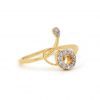 14K Yellow Gold Diamond Floral Design Ring Handmade Jewelry Wedding, Birthday, Anniversary Gift For Her