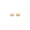 14k Gold Natural Pave Diamond Bee Shape Stud Earrings, Tiny Diamond Bee Stud, 14k Diamond Tiny Bee Stud Earrings For Women's