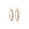 14k Rose Gold Diamond Pave Chain Link Earrings, 14k Diamond Link Chain Handmade Hoop Earrings Jewelry