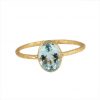 14k Yellow Gold • Handmade Fashion Mother's Day Jewelry • Gift For Her Aquamarine Gemstone • Designer Cocktail Statement Ring