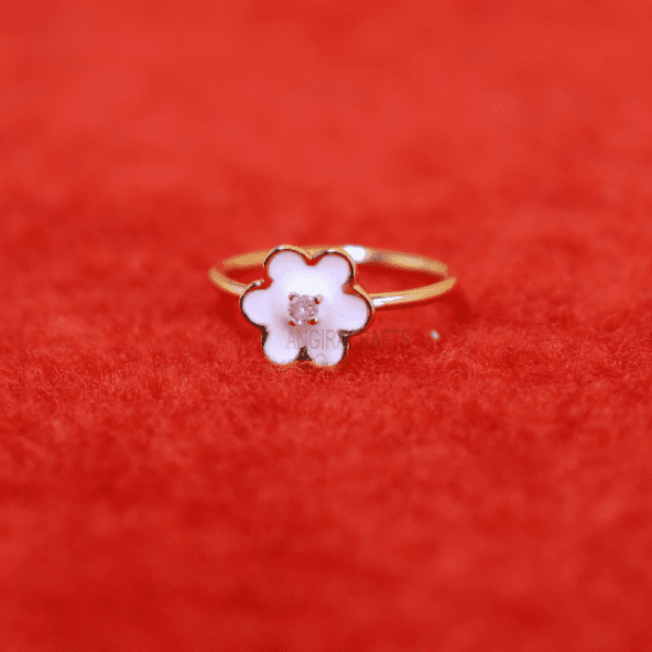 925 Sterling Silver Enamel Designer Flower Ring, White Enamel Flower Ring, Silver Ring, Silver Diamond Ring Jewelry For Women's,Gift For Her