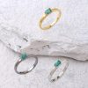 Dainty gemstone ring silver 925. Minimal Natural emerald ring gold for women. Dainty crystal rings for casual wear. Rings for girls
