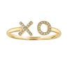 Diamond Pave Ring, Pave Diamond XO Ring, 14k Yellow Gold Diamond XO Ring for Women, Gold Women Ring Jewelry for Halloween Day Gift