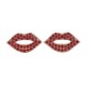 Ruby Lips Earrings, Gemstone Lips Stud Earrings, Mini Gemstone Stud Earrings, Handmade 14k Solid Yellow Gold Stud Earrings Women