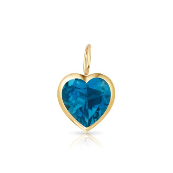 Custom Solitaire Gemstone Bezel Heart Charm