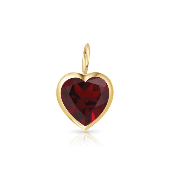 Custom Solitaire Gemstone Bezel Heart Charm