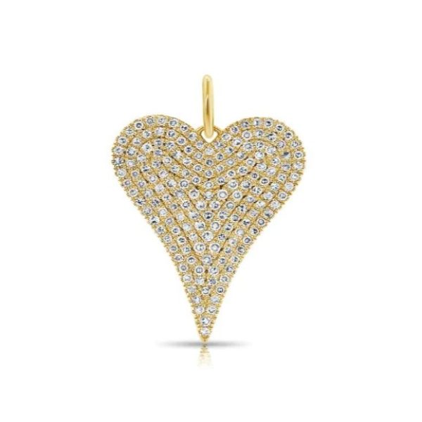 Medium Elongated Diamond Heart Charm