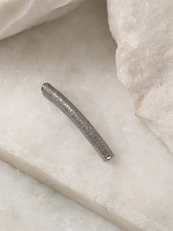 Pave diamond connector bead in sterling silver. Long bracelet necklace bead in pave diamond.