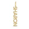 14k Gold Fluted Finish Name Charm, 14k Gold Initial Name Pendant, 14k Gold Name Charm Jewelry Pendant Metal:- 14k Gold