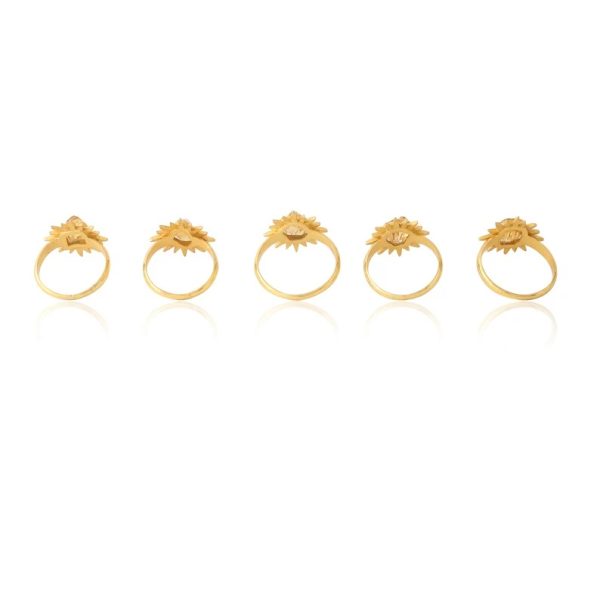 Rough Citrine ring gold in sterling silver. Sun star designer ring. Natural raw crystal ring. Designer bohemian ring.