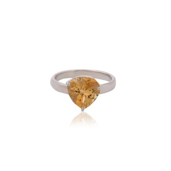 Statement ring citrine in silver gold. Natural citrine crystal ring in solid silver. Large gemstone rings for women