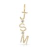 14k Gold Diamond Multiple Initials with Mixed Shapes Bezels Charm, Diamond Initials Charm, Gold Multiple Initials Diamond Charm Jewelry
