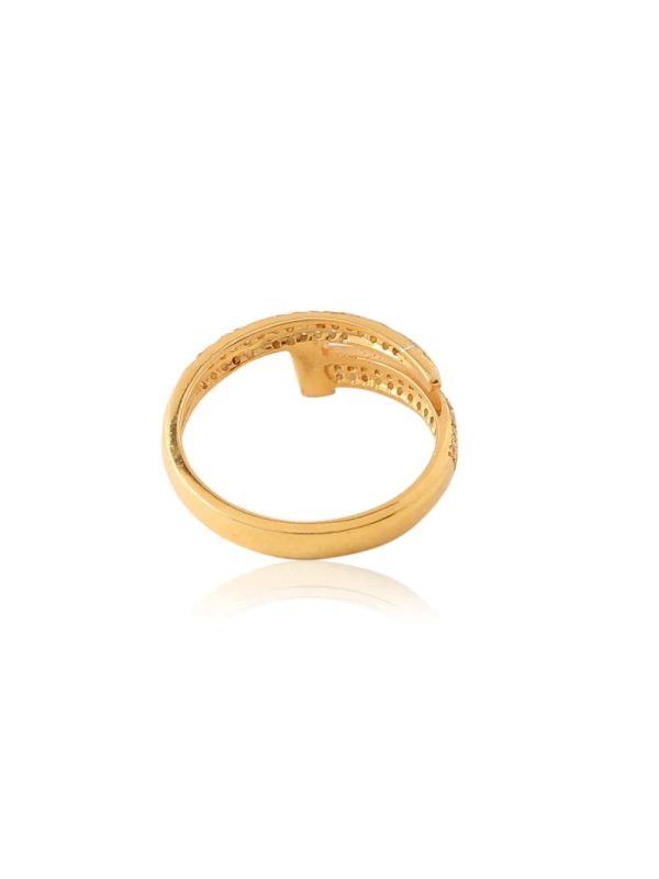 Pave diamond ring in gold plated silver. Statement designer ring for women. Diamond rings gold for women.