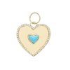 Pave Diamond Charm, Pave Diamond Heart Pendant, Turquoise Gemstone Pendant, Gemstone Heart Pendant Valentine Special Gift for Women