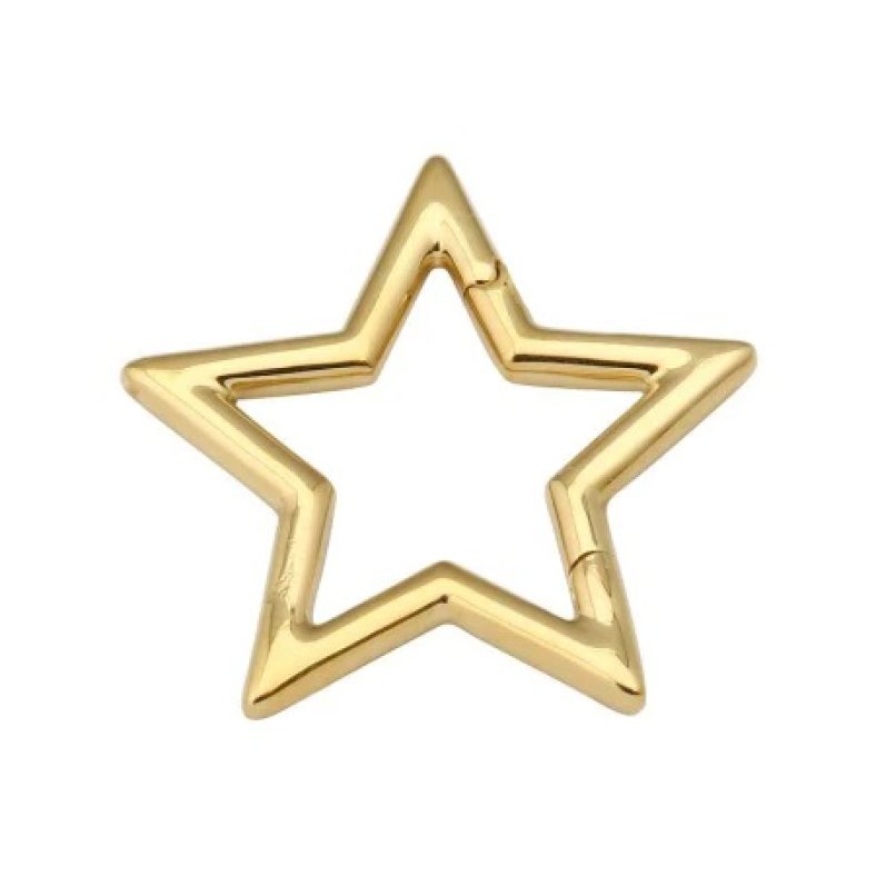 Star Clasp Charm, 14k Gold Star Charm Holder, Gold Star Charm Holder, Handmade Gold Star Charm Holder Jewelry