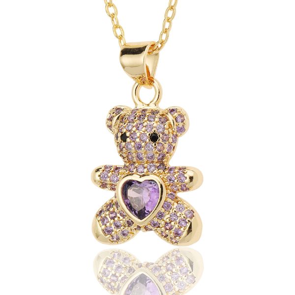 925 Sterling Gold Plated Teddy Bear Pendant, Charm Jewelry, Pave Diamond Jewelry Manufacturer, Handmade Gemstone Teddy Bear Charm jewelry
