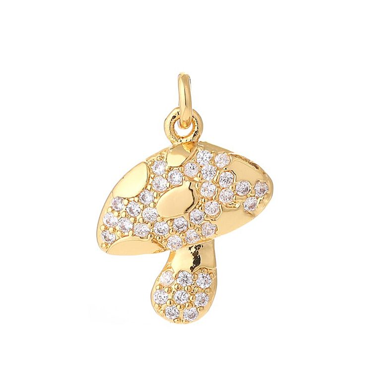 925 Sterling Silver Diamond Mushroom Charm, Diamond Mushroom Charm, Silver Mushroom Charm Pendant Jewelry
