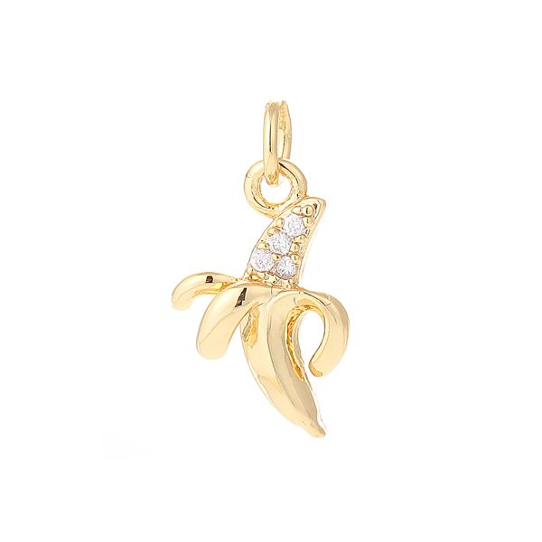 925 Sterling Silver Diamond Banana Charm, Diamond Banana Charm, Handmade Silver Banana Charm Pendant Jewelry