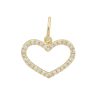14k Yellow Gold Charm, Diamond Pave Charm, Pave Diamond Heart Pendant, Heart Gold Pendant for Love, Valentine Day Gift for Women