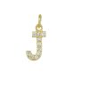 Diamond Letter Alphabet Pendant Charms Gold Initial Jewelry, 14k Yellow Gold Pendant, Pave Diamond Initial Letter J Pendant