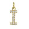 Diamond Letter Alphabet Pendant Charms Gold Initial Jewelry, 14k Yellow Gold Pendant, Pave Diamond Initial Letter I Pendant