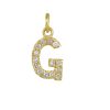 14k Yellow Gold Pendant, Pave Diamond Initial Charm, Real Natural Diamond Pave Alphabet G Charm, Initial Letter Charm Pendant Gift