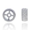 Three Layer Diamond Tyre Rondelles, Pave Diamond Rondelle, Sterling Silver Finding, Real Diamond Wheel Rondelle for Making Jewelry