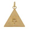14k Yellow Gold Evil Eye Disc Pendant Triangle Charm Pendant Triangle Gold Necklace Diamond Minimal Jewelry For Women